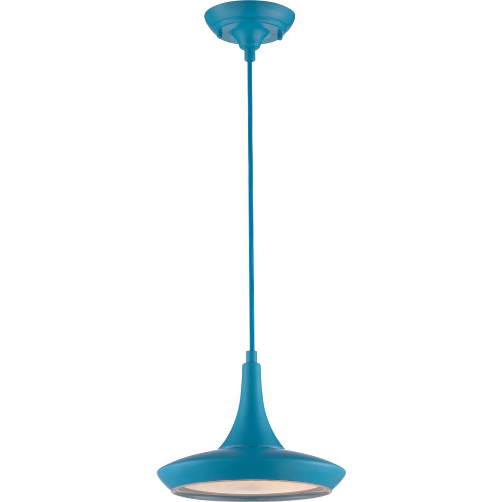 Nuvo Lighting 62/444  Fantom - LED Colored Pendant with Rayon Wire in Blue Finish